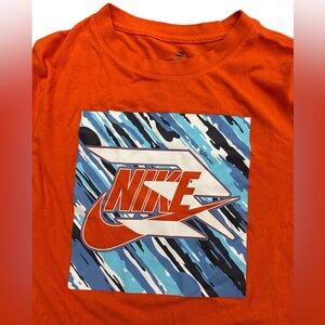 Nike 3 Brand Youth Boys Orange Nike T-Shirt‎ Size Medium 10-12 Yrs Swoosh Logo